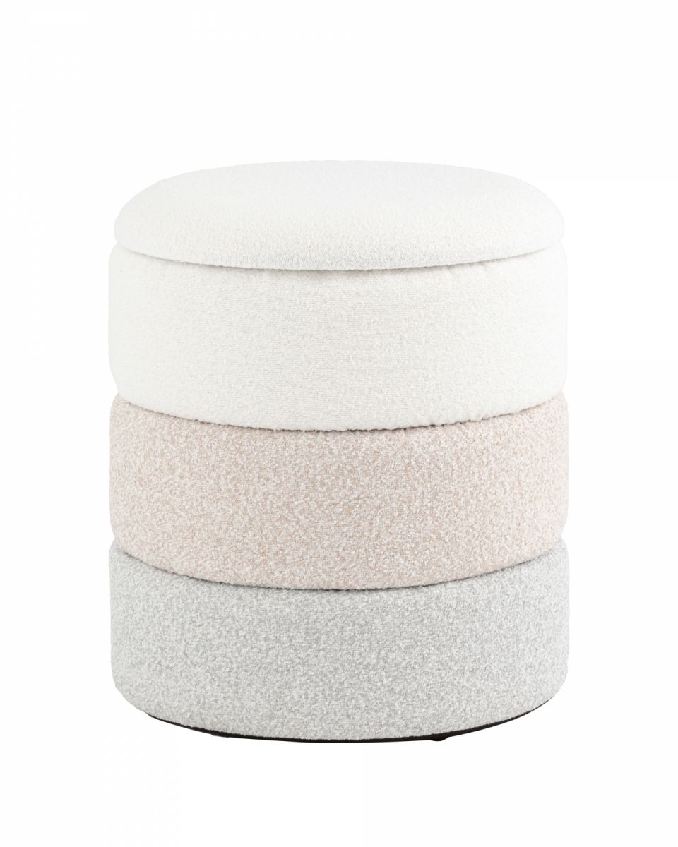 Пуф с ящиком Hive XS букле бежевый