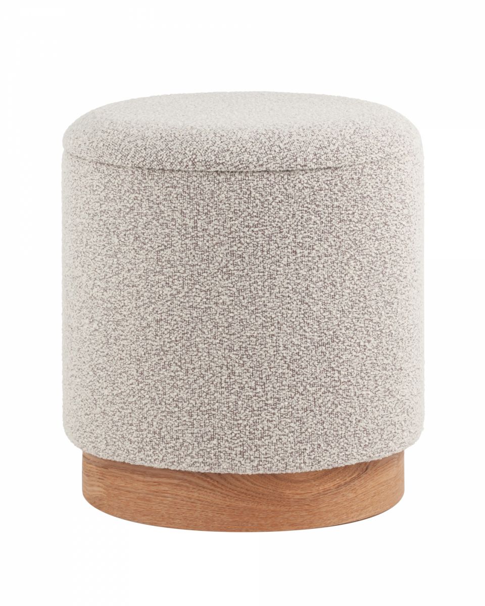 Пуф с ящиком Холли S букле бежевый