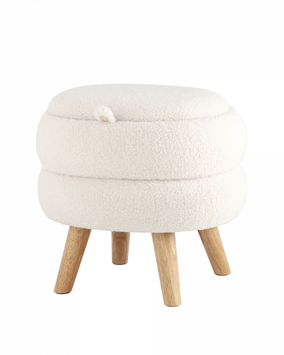 Пуф с ящиком Винни M тедди белый