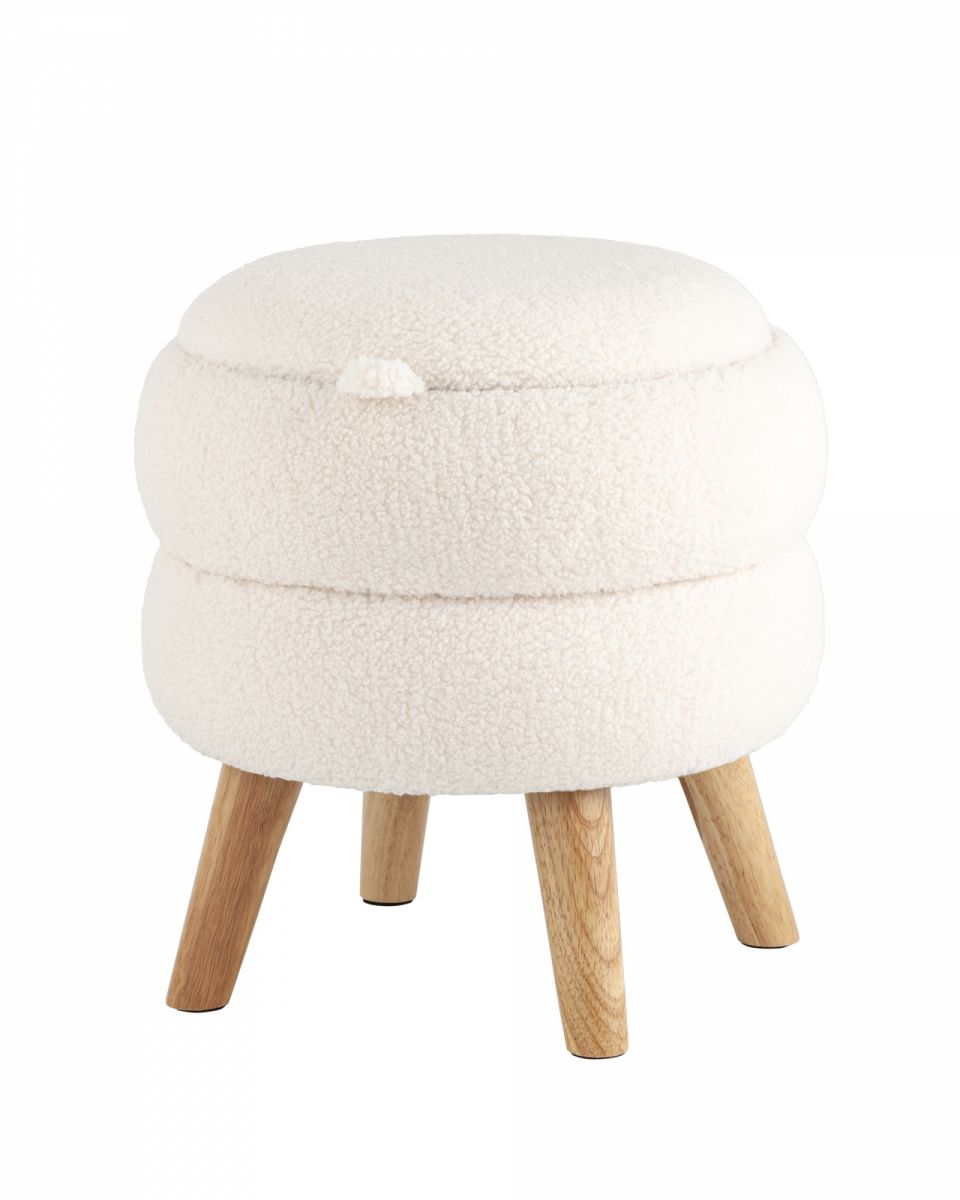Пуф с ящиком Винни S тедди белый
