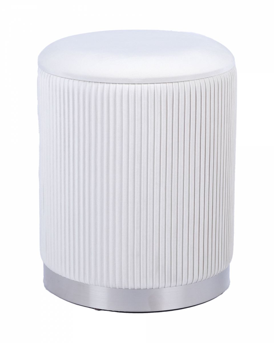 Пуф Шарлотта с ящиком серебро велюр бежевый