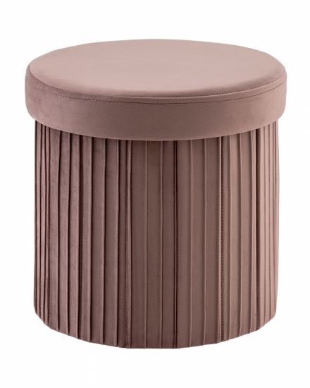 Пуф складной с ящиком Store Round пыльно-розовый