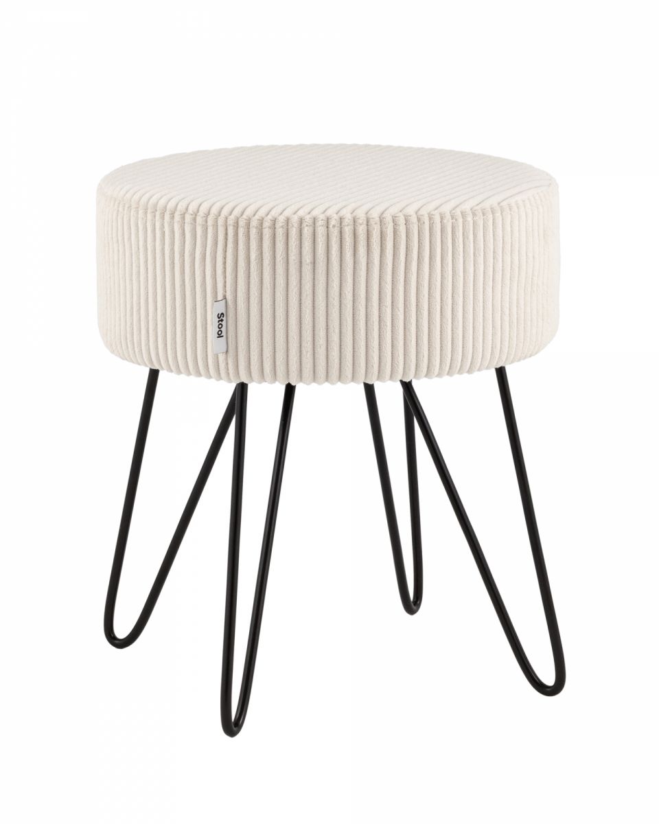 Пуф Спейси велюр рельефный молочный