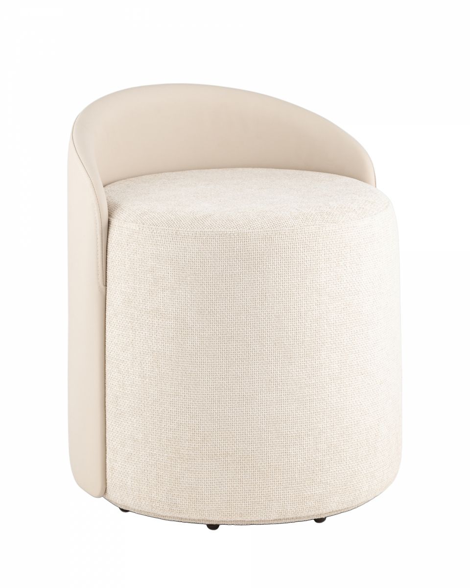 Пуф Тея спинка иск.кожа, сиденье шенилл бежевый