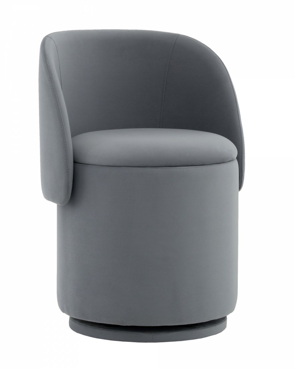 Пуф-трансформер Таунсвилл вращающийся с ящиком велюр серый