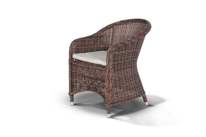 "Равенна" кресло темно-коричневого цвета с темно-серыми подушками