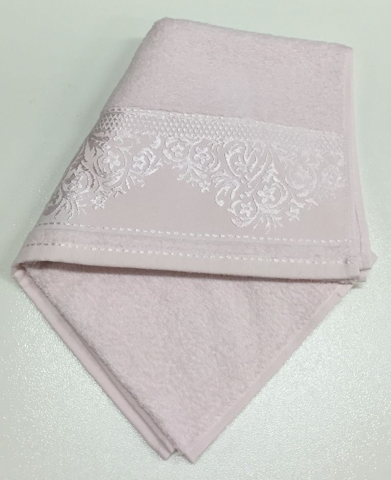 Розовый YASEMIN 50х90 хлопок М полотенце (1шт) Фиеста