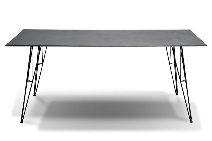 "Руссо" Обеденный стол 180х80см, столешница HPL, цвет серый гранит, подстолье