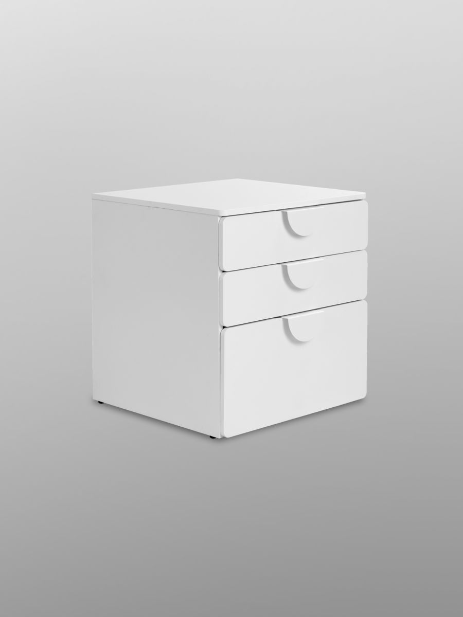 S02009 ПИКСИ комод 3 ящика 60x57x63, робкий подснежник