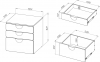 S02009 ПИКСИ комод 3 ящика 60x57x63, робкий подснежник - 3