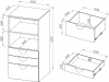 S02023 ПИКСИ стеллаж с 3 ящиками 60x57x123, робкий подснежник - 3
