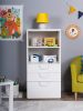S02023 ПИКСИ стеллаж с 3 ящиками 60x57x123, робкий подснежник - 4
