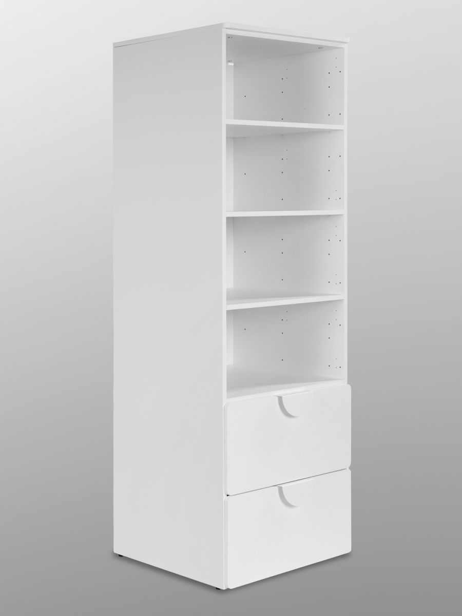 S02030 ПИКСИ стеллаж с 2 ящиками 60x57x183, робкий подснежник