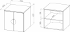 S02047 ПИКСИ шкаф распашной с 2 дверьми 60x57x63, робкий подснежник - 3