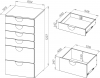 S02429 ПИКСИ комод 6 ящиков 60x57x123, озорной василек - 3