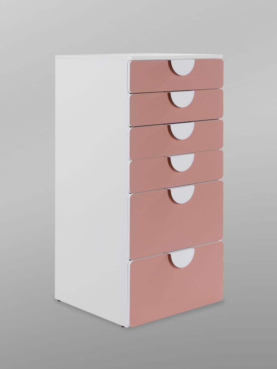 S02528 ПИКСИ комод 6 ящиков 60x57x123, мечтательный пион
