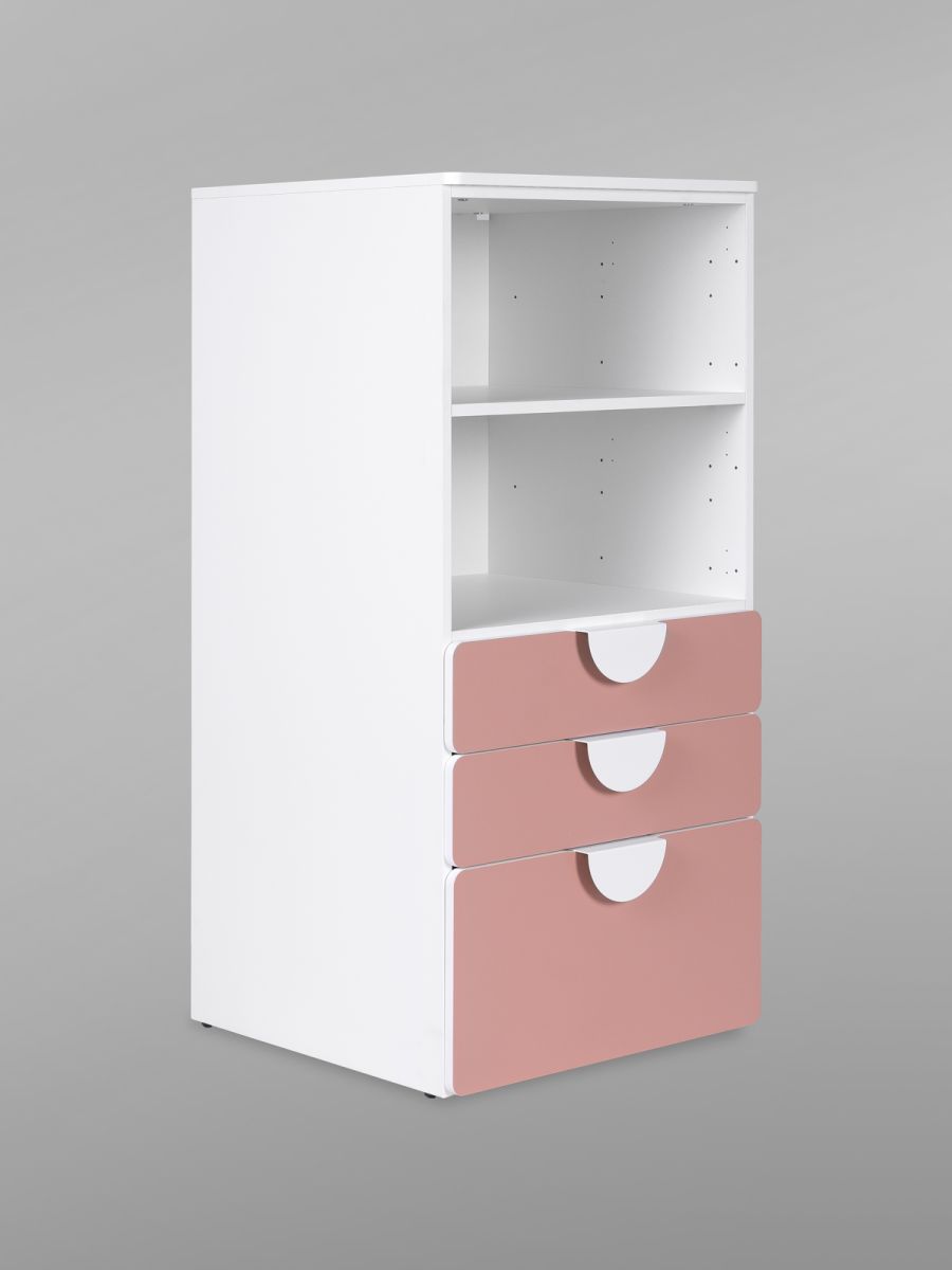 S02535 ПИКСИ стеллаж с 3 ящиками 60x57x123, мечтательный пион
