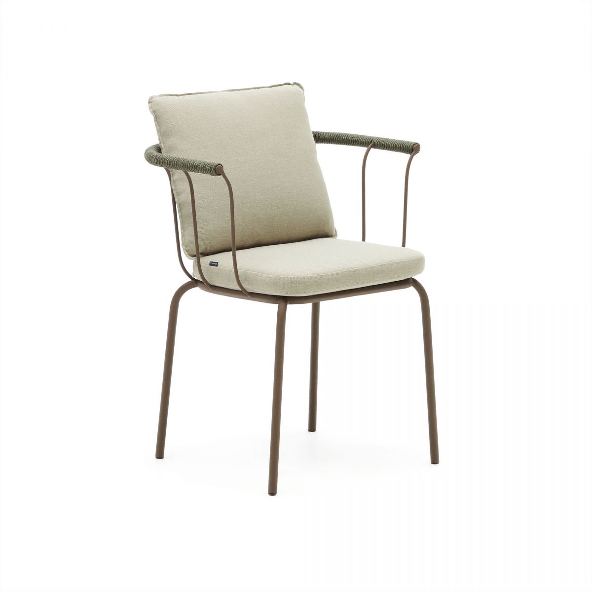 Salguer Стул из корда и стали окрашенный в коричневый цвет