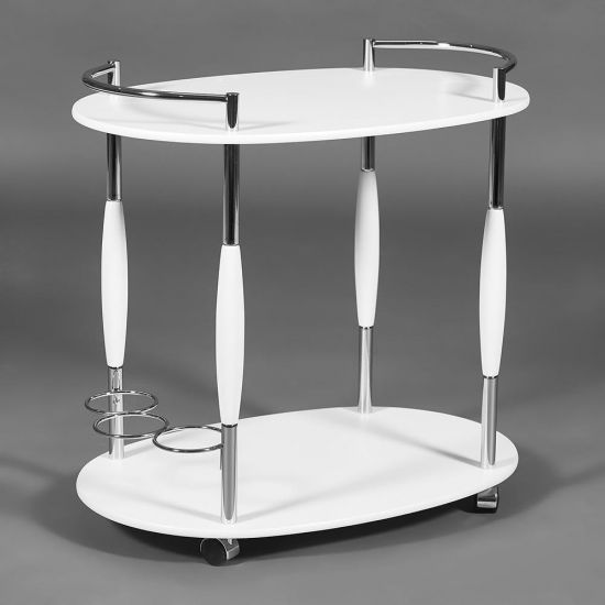 Сервировочный столик SC-5037-W Цвет: столешницы - белый, элементы - хром