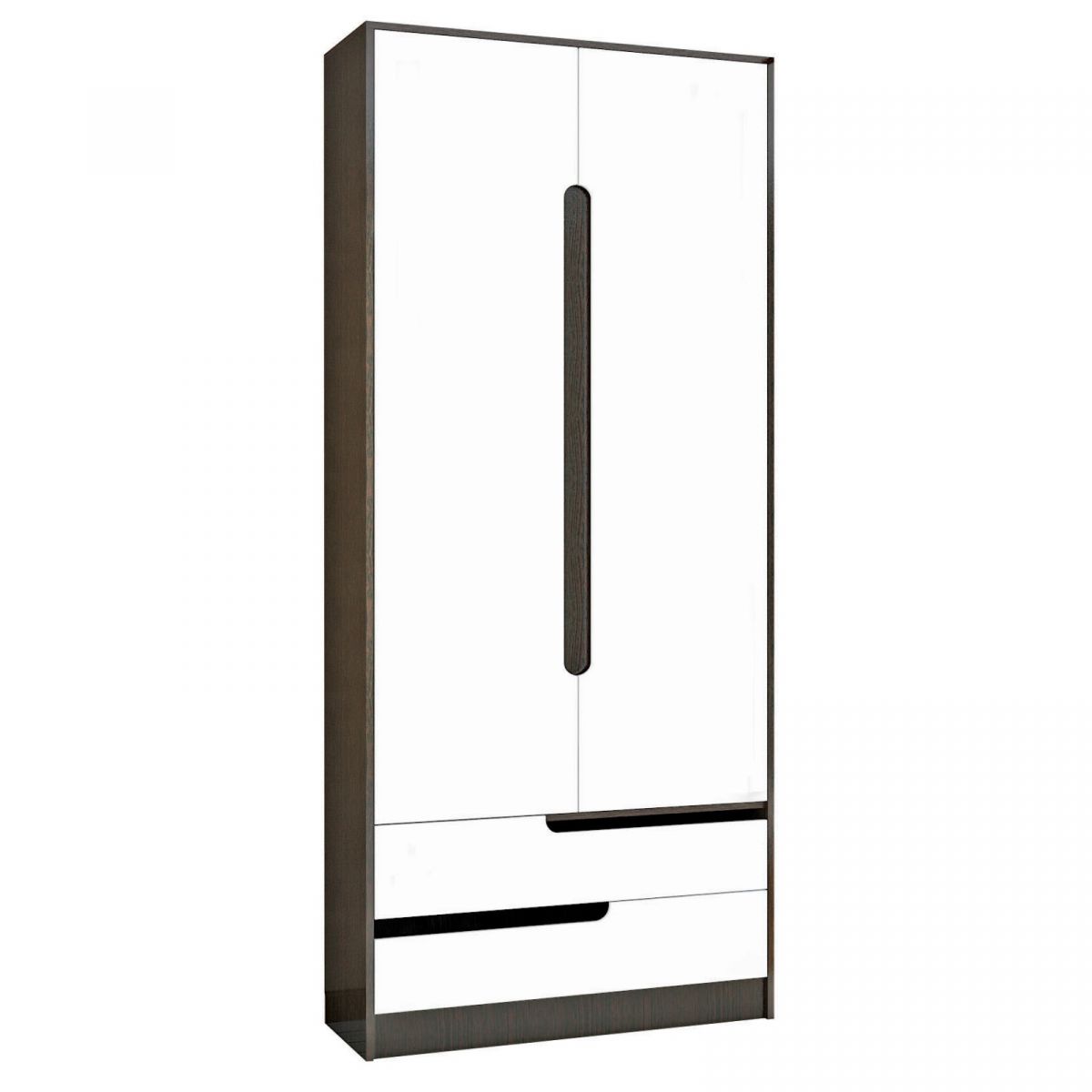 Шкаф 2-ств. Гавана (2200х836х510) венге-акрил белый