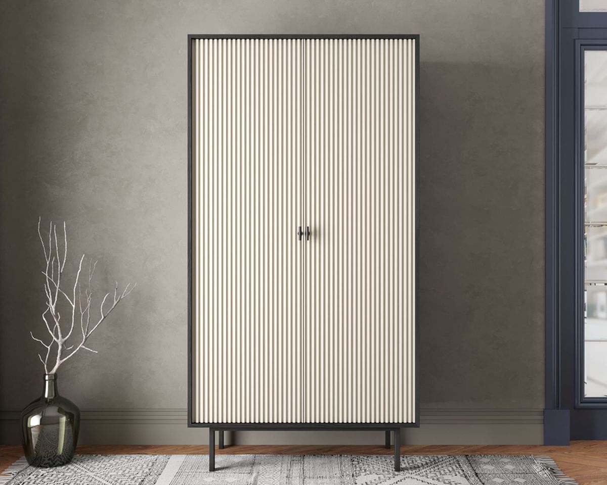 Шкаф двухдверный "Emerson" арт EM091-milky-L