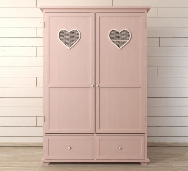 Шкаф двустворчатый "Adelina" в розовом цвете