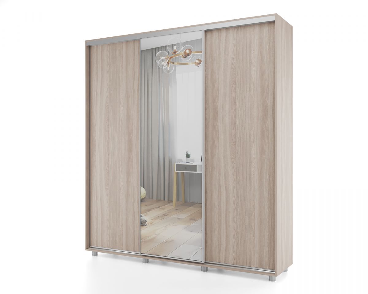 Шкаф-купе PRIME, 177х60х230 Шимо светлый с зеркалом