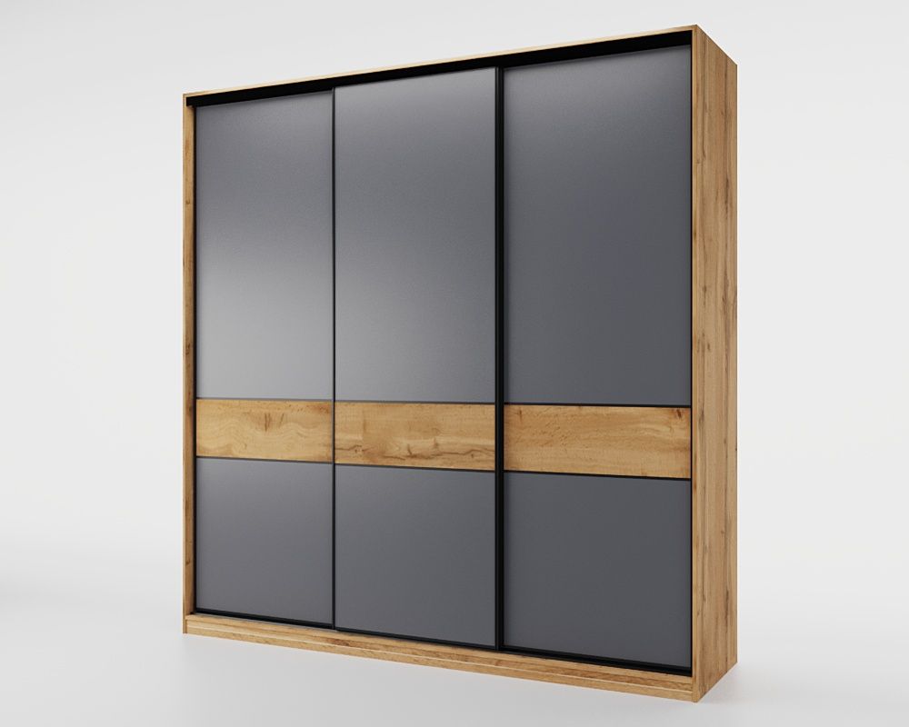 Шкаф-купе SLIM,184*60, Дуб вотан, Серый