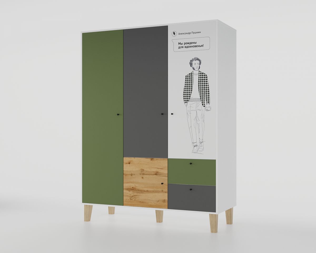 Шкаф STORY Пушкин 149, белый шёлк