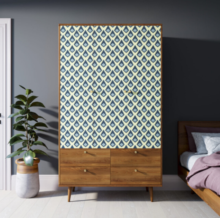 Шкаф трехстворчатый "Berber" принт 13