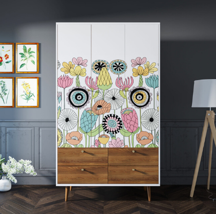 Шкаф трехстворчатый "Berber" принт 3