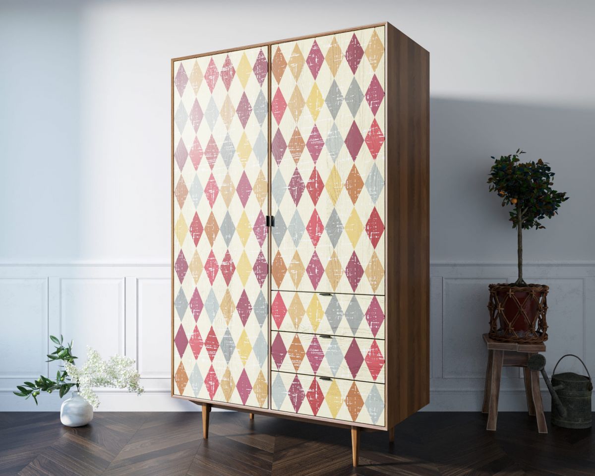 Шкаф в скандинавском стиле "Bruni print" с ящиками