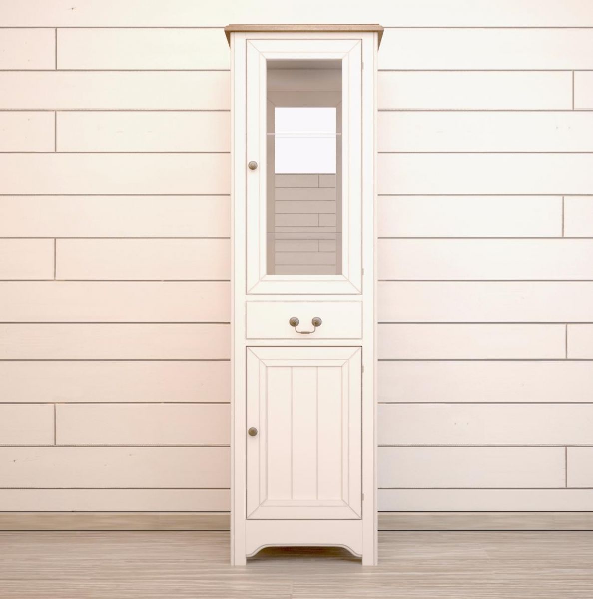 Шкаф-витрина Прованс "Olivia" в бежевом цвете