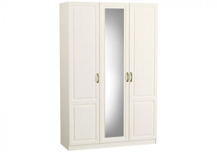 Шкафы Ливерпуль с зеркалом белый - ясень ваниль