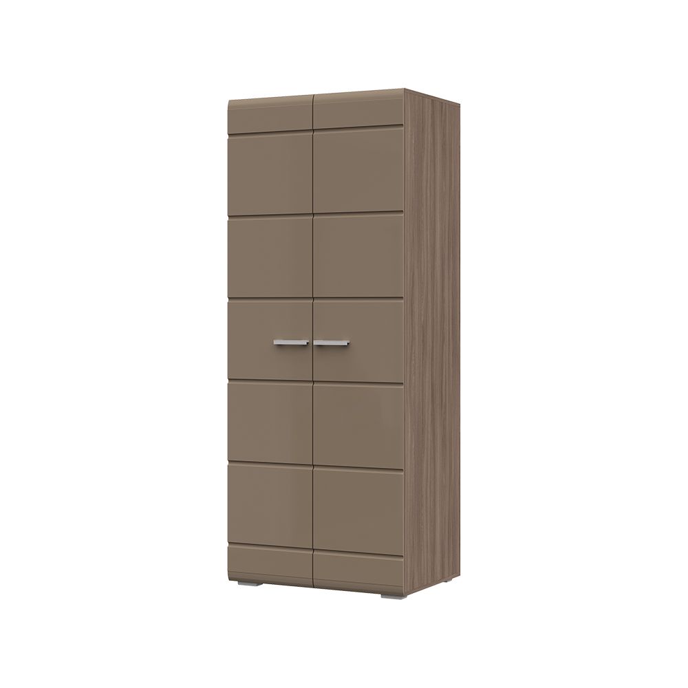 Симба шкаф 2-х створчатый (800х2000х570) ясень шимо темный-кофе с молоком