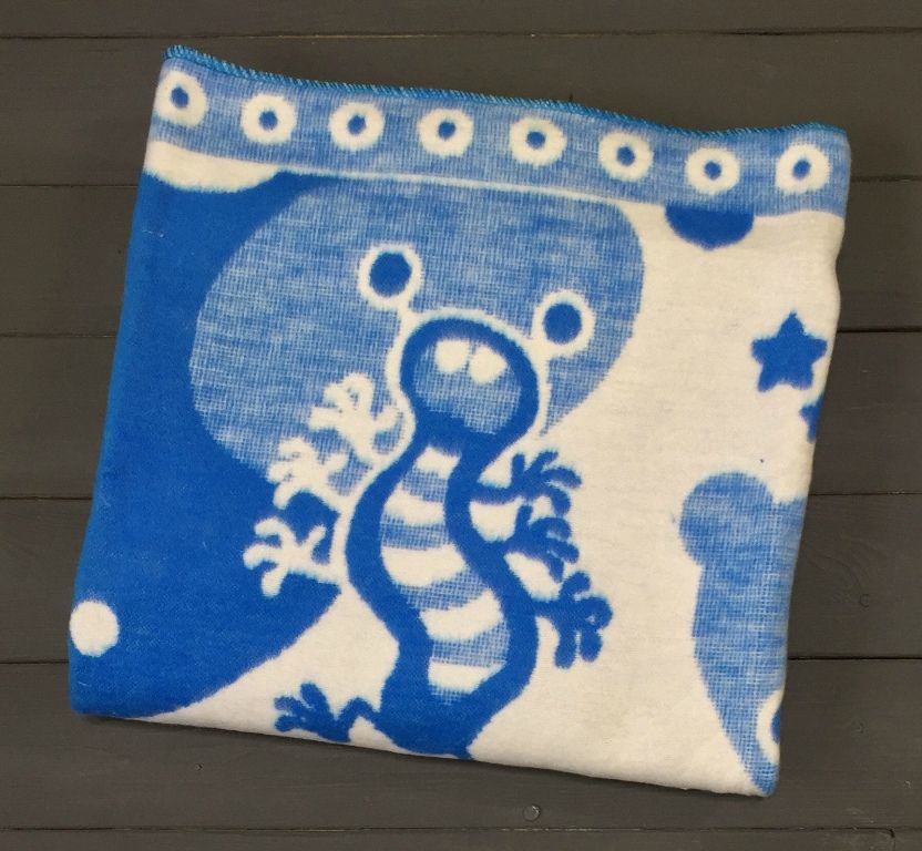 Синее Зверюшки 57-8ЕТЖ 100х140 100% х-б Байковое жак Ермолино одеяло