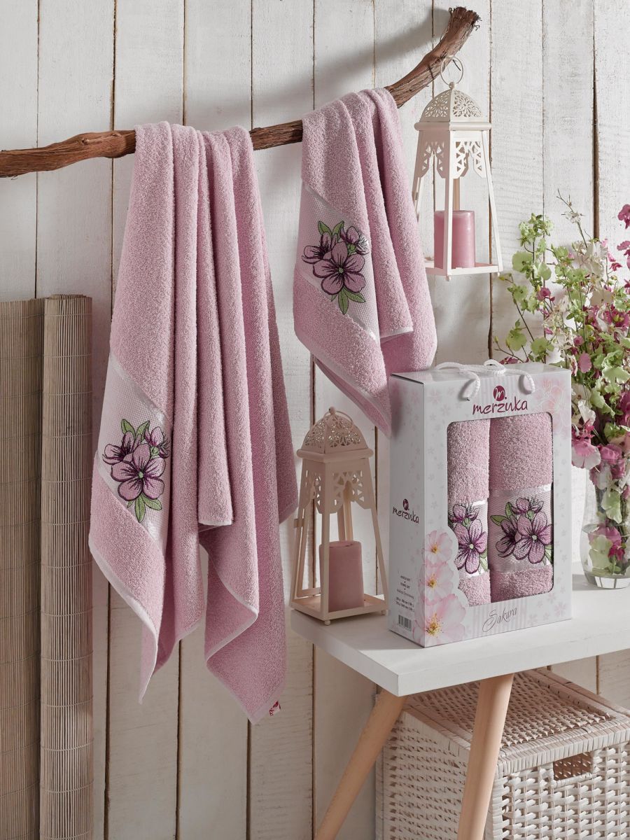 Сиреневый IRIS арт.9520 (50х80+70х130 ) в коробке Набор полотенец MERZUKA