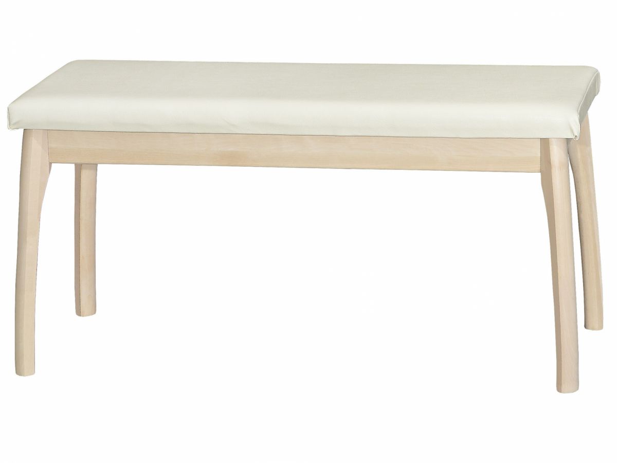 Скамья для прихожей мягкая, экокожа крем, каркас лак