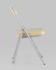 Складной стул Джонни экокожа кремовый каркас металлик - 4
