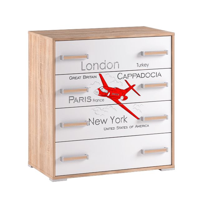 Спальня Бланка. Фасад для комода Белый с фотопечатью