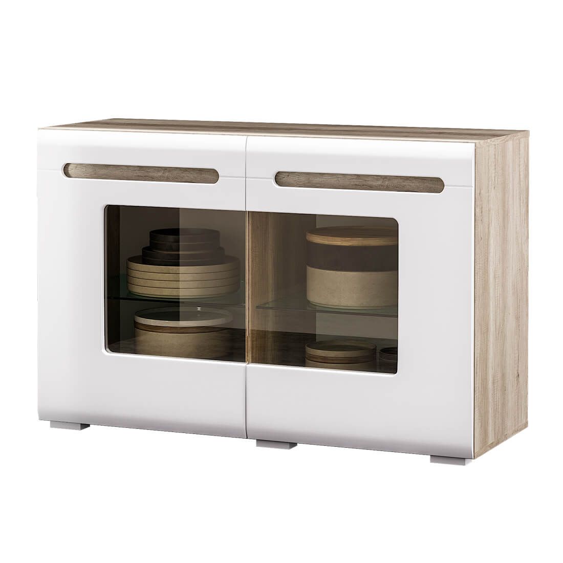 Спальня "Наоми" КМ-10 дуб каньон-белый глянец МF07