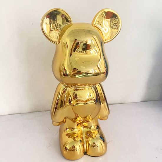 Статуэтка Lucky Bear (Bearbrick) IST-015 | 28 см | золотой глянцевый
