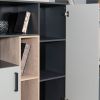 Стеллаж «Квадро» 50 1ящ, Антрацит-Дуб эндгрейн-Белый - 10