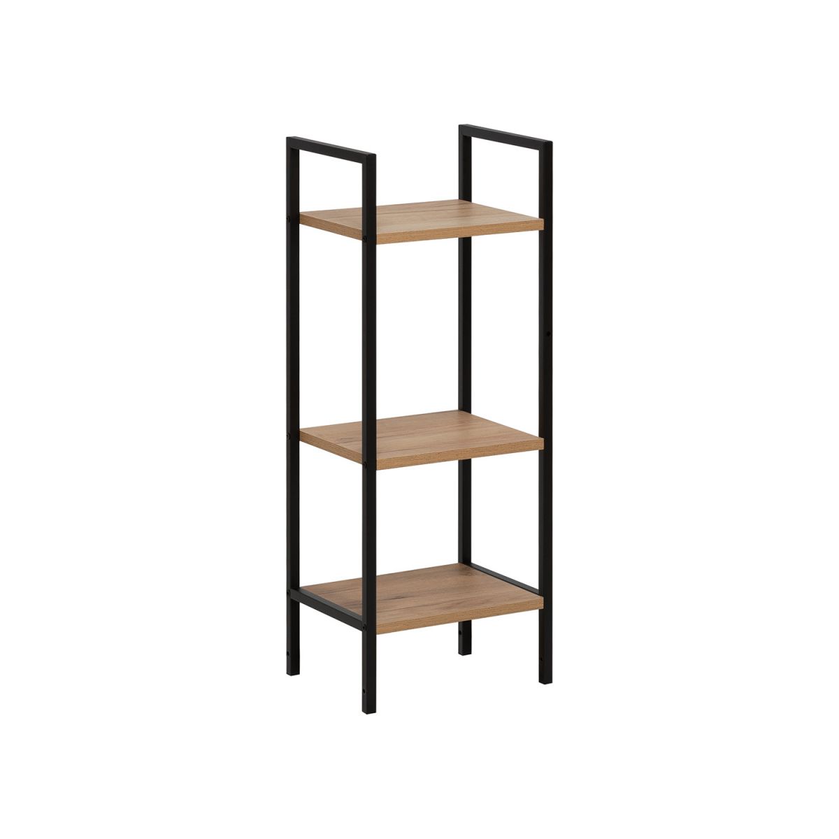 Стеллаж Leset Стилвуд 13 узкий, 3 полки, Чёрный Дуб крафт золотой
