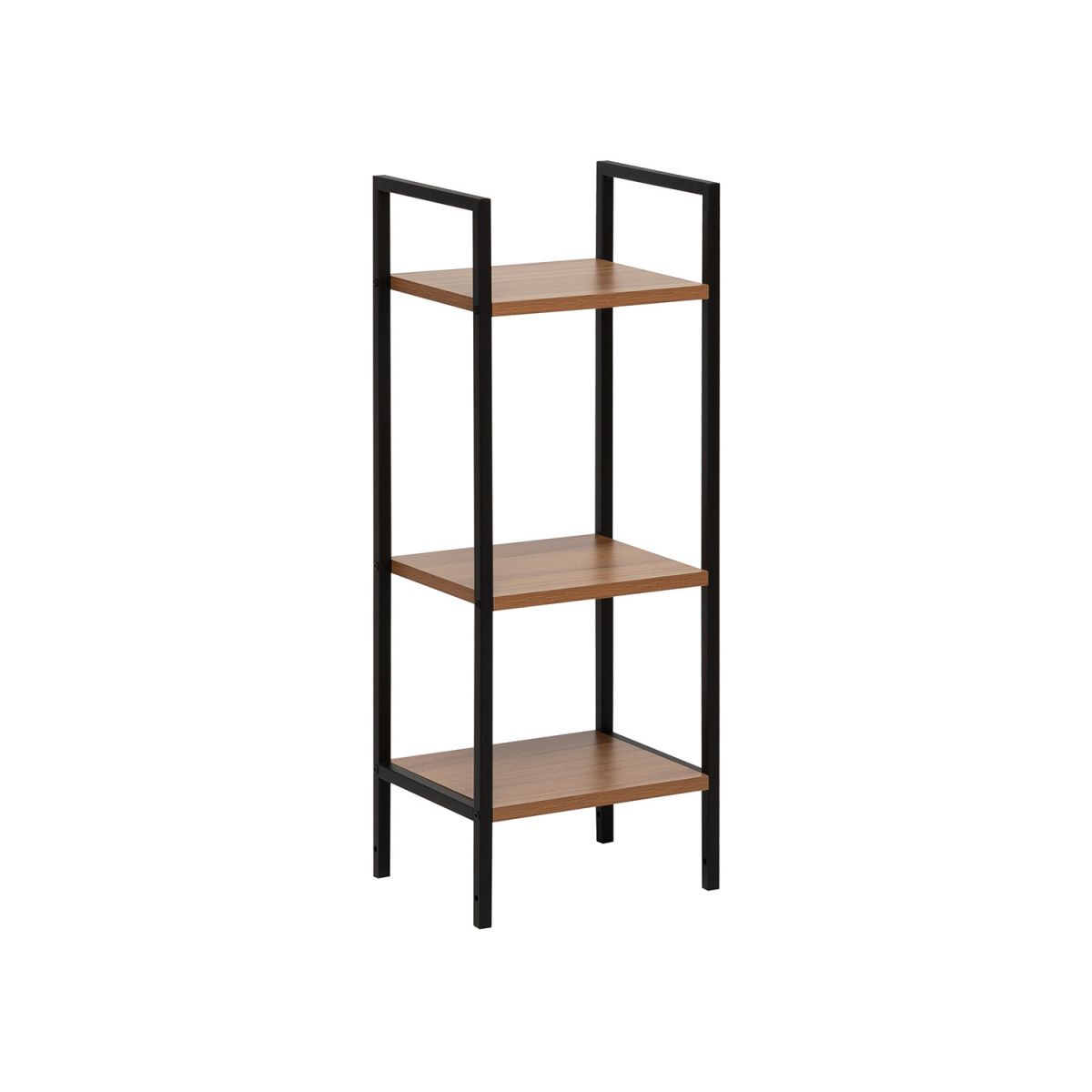 Стеллаж Leset Стилвуд 13 узкий, 3 полки, Чёрный Орех лион светлый