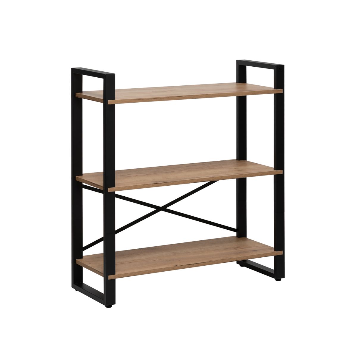 Стеллаж Leset Стилвуд 133, Чёрный Дуб крафт золотой