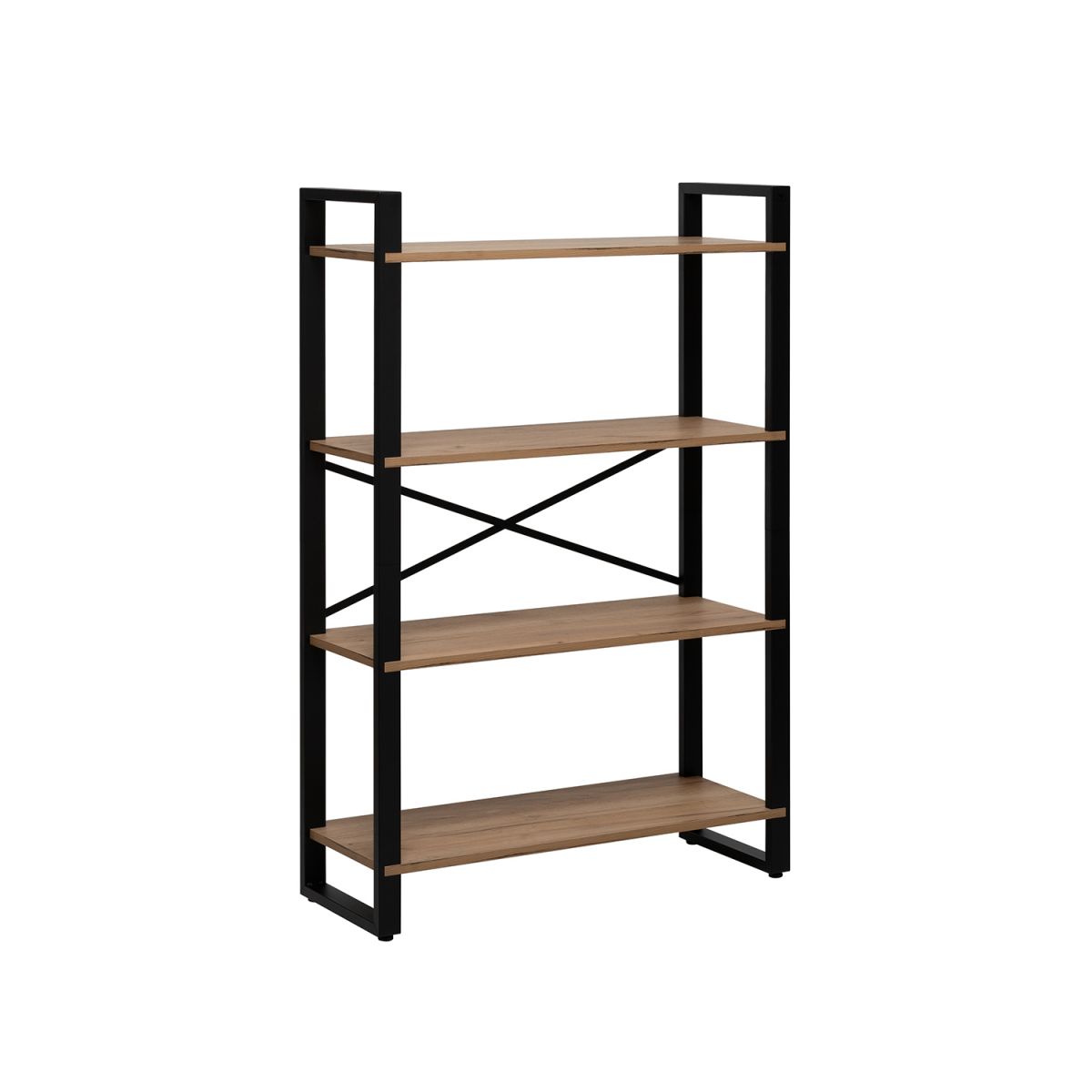 Стеллаж Leset Стилвуд 134, Чёрный Дуб крафт золотой