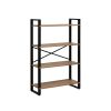 Стеллаж Leset Стилвуд 134, Чёрный Дуб крафт золотой - 4