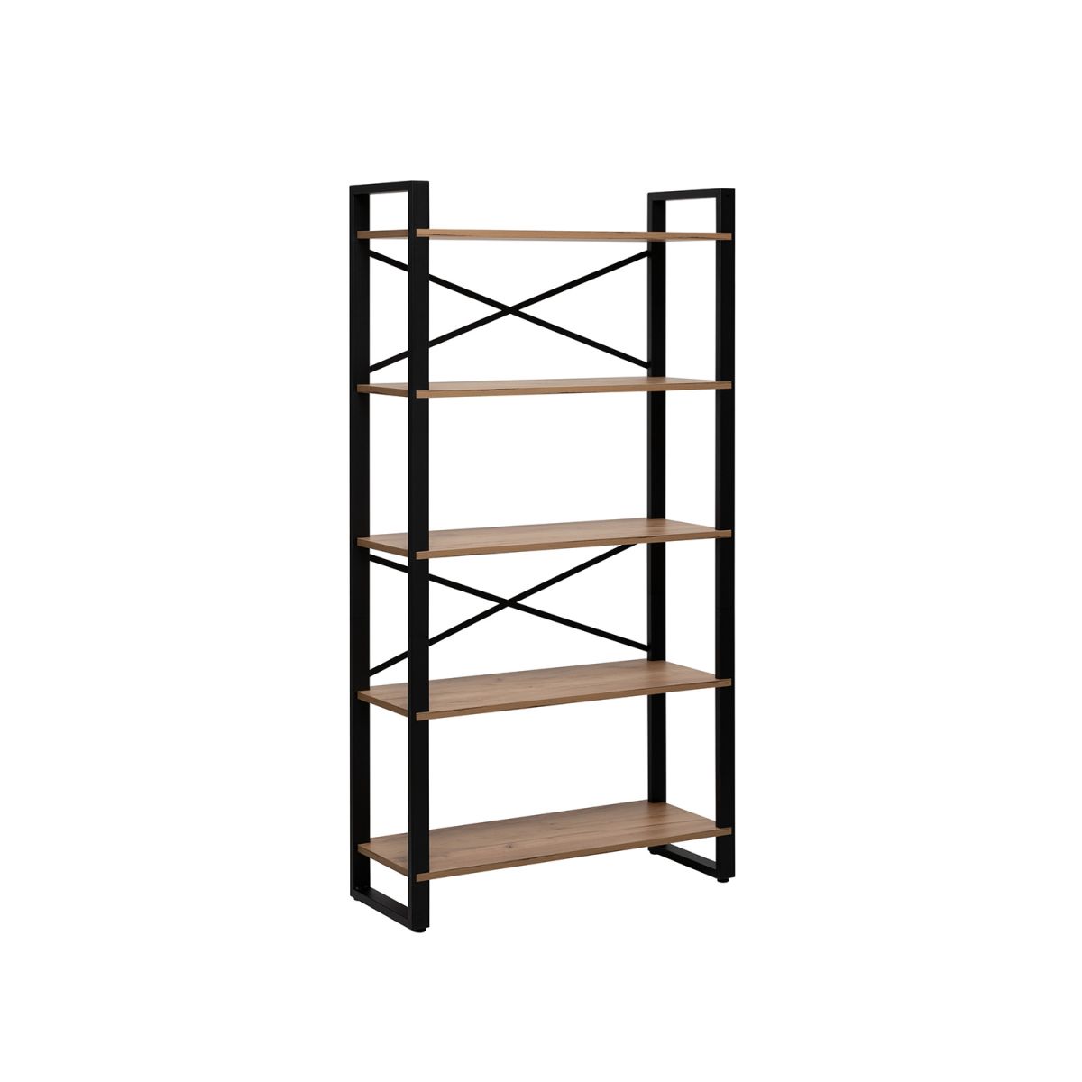 Стеллаж Leset Стилвуд 135, Чёрный Дуб крафт золотой