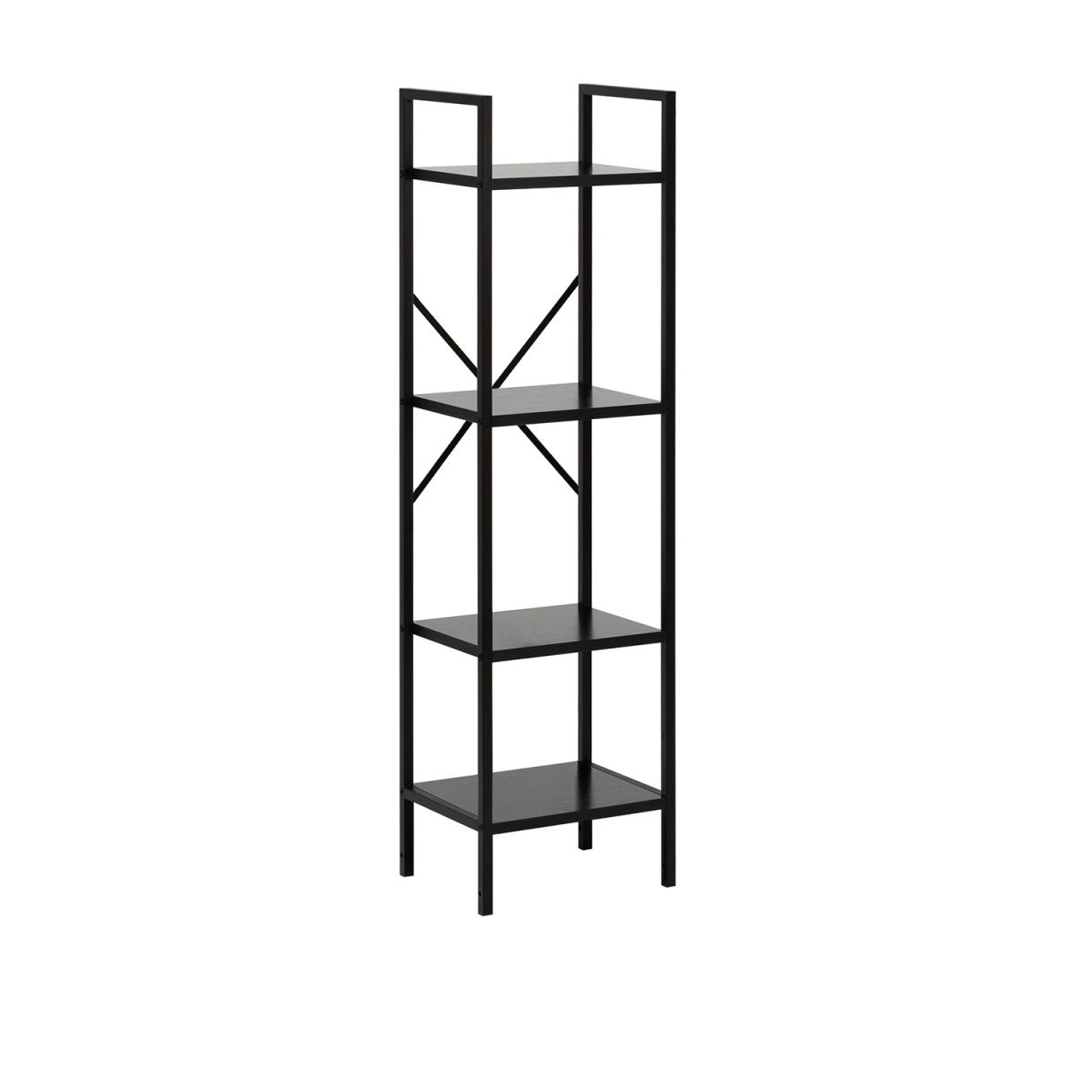 Стеллаж Leset Стилвуд 14 узкий, 4 полки, Чёрный Чёрный